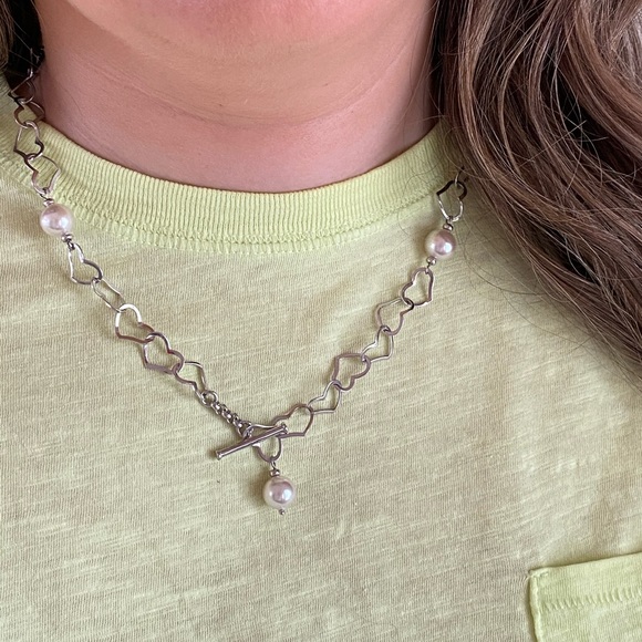 Majorica Sterling Silver and Pearl Necklace - Picture 1 of 6